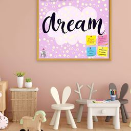 ArtzFolio Brown Dream Printed Wooden Bulletin Board With Sticky Notes & Push Pin-29