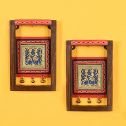 AAKRITI ART CREATIONS Set of 2 Multi-Coloured Wall Decor Panel-25