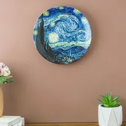The Decor Mart Blue Van Gogh Printed Ceramic Wall Plate-picture-6