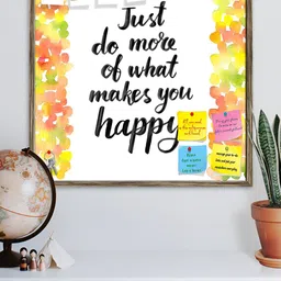 ArtzFolio Brown & White Wooden Bulletin Board With Sticky Note Wall Hangings Decor-38