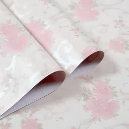 HOMEMATES White & Pink Printed Waterproof Wall Sticker-47