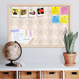 ArtzFolio Camel Brown Printed Wooden Bulletin Board With Sticky Notes-58