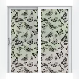 Jaamso Royals White & Black Printed Self-Adhesive UV Protected Window Sticker-25