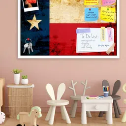 ArtzFolio White Printed Wooden Bulletin Board With Sticky Notes-3