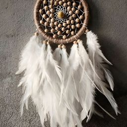 UVID ART AND CRAFT SUPPLIES White & Brown Feathers Hanging Windchimes-6