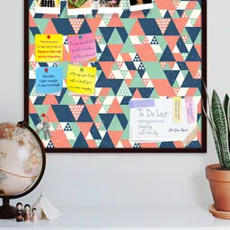 ArtzFolio Blue & Pink Printed Wooden Bulletin Board With Sticky Notes-13