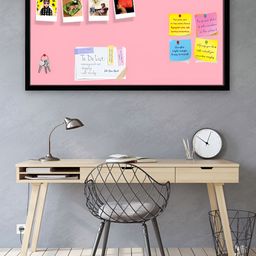 ArtzFolio Black & Pink Printed Wooden Bulletin Board With Sticky Notes-10