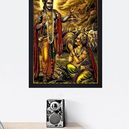 Gallery99 Multi Mahabharata Texture Paper Framed Wall Art-image-35