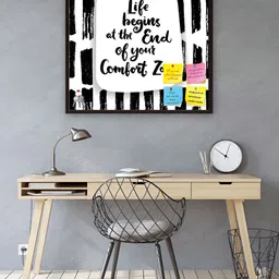 ArtzFolio Brown Typography Printed Wood Bulletin Board With Sticky Notes-52