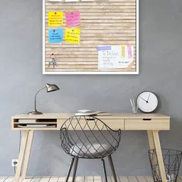 ArtzFolio Beige Textured Wooden Bulletin Board With Sticky Notes Wall Hanging Decor-32