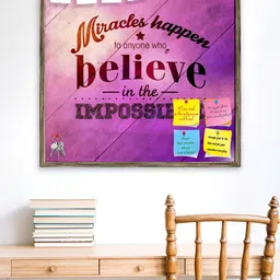 ArtzFolio Purple & Yellow Printed Wooden Bulletin Board & Sticky Notes Wall Hangings Decor-24