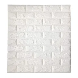 HOMEMATES White 3D Brick PE Foam Self Adhesive Wallpaper-14