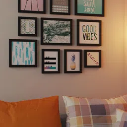 Art Street Off-White & Blue 10 Pieces I SEA You Individual Aqua Painting Wall Arts-image-41
