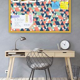 ArtzFolio Blue & Pink Triangle Printed Wooden Wall Hanging Decor-42