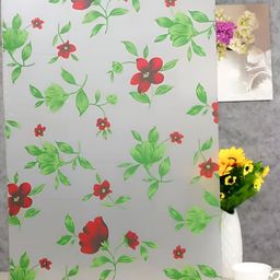 Jaamso Royals White & Red Floral and Botanical Printed UV Protected Window Sticker-image-74
