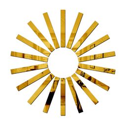 Wall1ders Gold Toned 20 Pieces Strip Mirror Wall Stickers-69