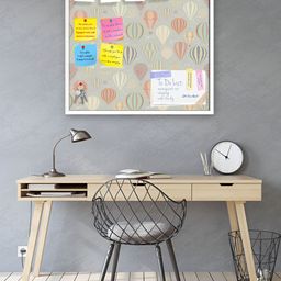 ArtzFolio Grey & White Printed Wooden Bulletin Board With Sticky Notes-43