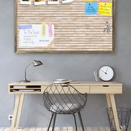 ArtzFolio Beige Textured Wooden Bulletin Board With Sticky Notes-15