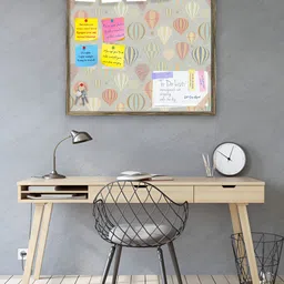ArtzFolio Brown Air Balloons Printed Wooden Bulletin Board With Sticky Notes-41