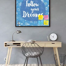 ArtzFolio Black & Blue Printed Wooden Bulletin Board With Sticky Notes Wall Hanging Decor-image-97