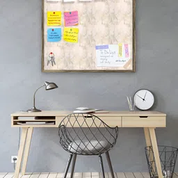 ArtzFolio Pink & Peach Coloured Printed Wooden Bulletin Board With Sticky Notes-32