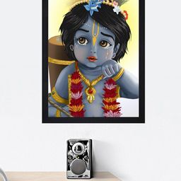 Gallery99 Multicoloured Bal Krishna Paper Framed Wall Art-image-95