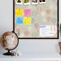 ArtzFolio Brown & Beige Air Balloons Printed Wooden Bulletin Board-27