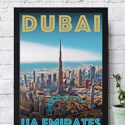 Gallery99 Multicoloured Dubai Ua Emirates Burj Khalifa Paper Framed Wall Art-image-7
