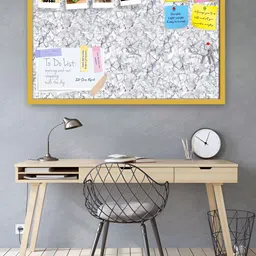 ArtzFolio Grey & Yellow Printed Wooden Bulletin Board With Sticky Notes Wall Hanging Decor-picture-10
