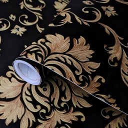 HOMEMATES Black & Beige Printed Self Adhesive Waterproof Wallpaper-image-31