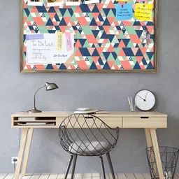 ArtzFolio Pink & Green Printed Wooden Bulletin Board With Sticky Note Wall Hanging Decor-15