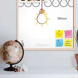 ArtzFolio Camel Brown Printed Wooden Bulletin Board With Sticky Notes-1
