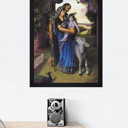 Gallery99 Multi Yashomati Maiya With Kanha Texture Paper Framed Wall Art-image-76