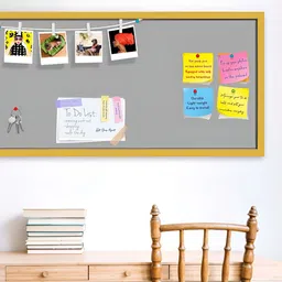 ArtzFolio Grey & Yellow Wooden Bulletin Board With Sticky Notes Wall Hangings Decor-15