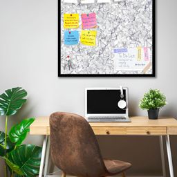 ArtzFolio Black Bright Monochrome Printed Wooden Bulletin Board With Sticky Notes-31
