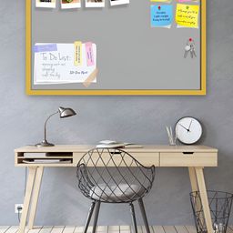ArtzFolio Grey Wooden Bulletin Board With Sticky Notes-0