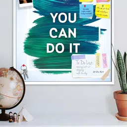 ArtzFolio White & Green Typography Printed Wooden Bulletin Board With Sticky Notes-image-2