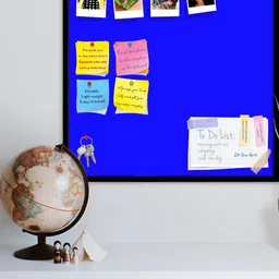 ArtzFolio Black & Blue Wooden Bulletin Board With Sticky Notes-26