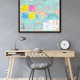 ArtzFolio Brown & Yellow Printed Wooden Bulletin Board & Sticky Notes Wall Hangings Decor-20