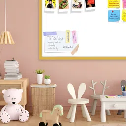 ArtzFolio White Wooden Bulletin Board With Sticky Note Wall Hanging Decor-14