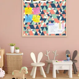 ArtzFolio Blue Triangle Printed Wooden Bulletin Board With Sticky Notes-image-26