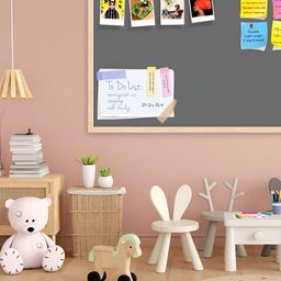 ArtzFolio Brown & Gray Printed Wooden BulletinBoard With Sticky Note-41