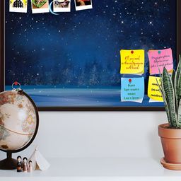 ArtzFolio Brown Winter Landscape D9 Printed Wooden Bulletin Board With Sticky Notes-image-69