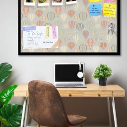 ArtzFolio Black Air Balloons Wooden Bulletin Board With Push Pin & Sticky Notes-33