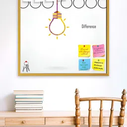 ArtzFolio White & Black Light Bulb Printed Wooden Bulletin Board With Sticky Notes-50