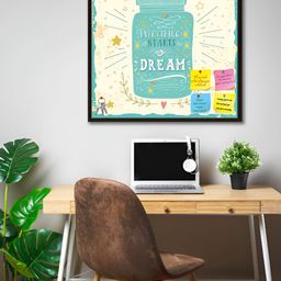ArtzFolio Beige & Green Printed Wood Bulletin Board With Sticky Note Wall Hanging Decor-20