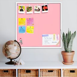 ArtzFolio Pink & White Wooden Bulletin Board With Sticky Notes-45