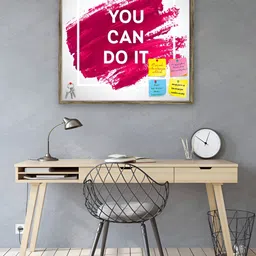 ArtzFolio White & Red Typography Printed Wooden Bulletin Board-1