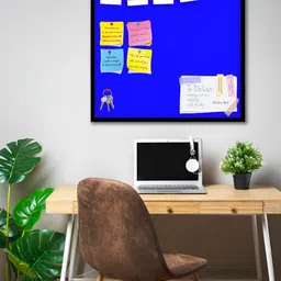 ArtzFolio Blue Wooden Bulletin Board With Push Pin & Sticky Notes Wall Hanging Decor-58