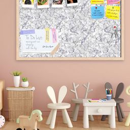 ArtzFolio Grey Printed Wooden Bulletin Board With Sticky Notes-83